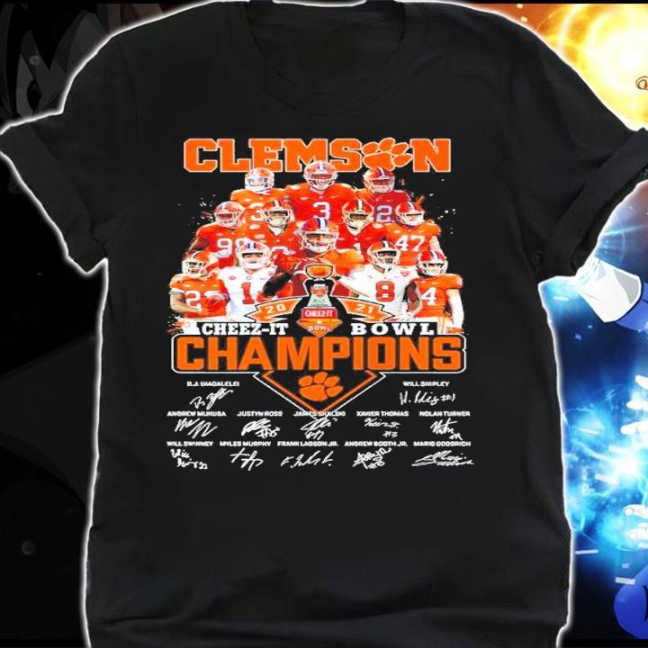 Clemson Tigers 2021 Cheez-It Bowl Champions Signatures Shirt shirt