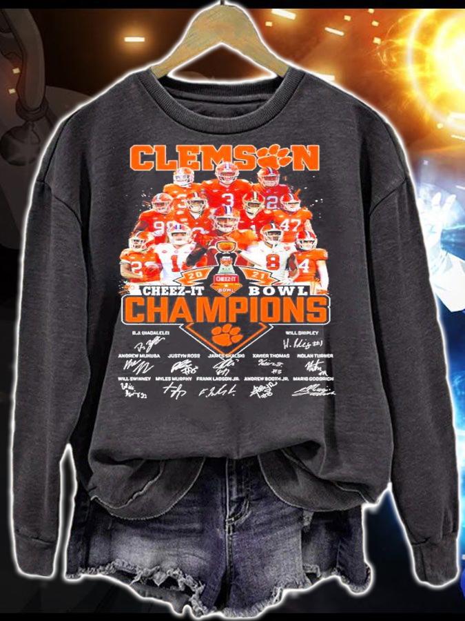 Clemson Tigers 2021 Cheez-It Bowl Champions Signatures Shirt sweatshirt