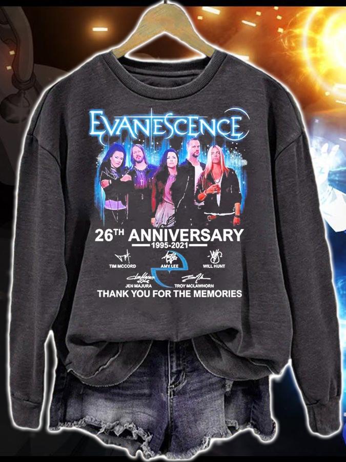 Evanescence 26th Anniversary 1995 2021 Signature Thank You For The Memories T-Shirt sweatshirt