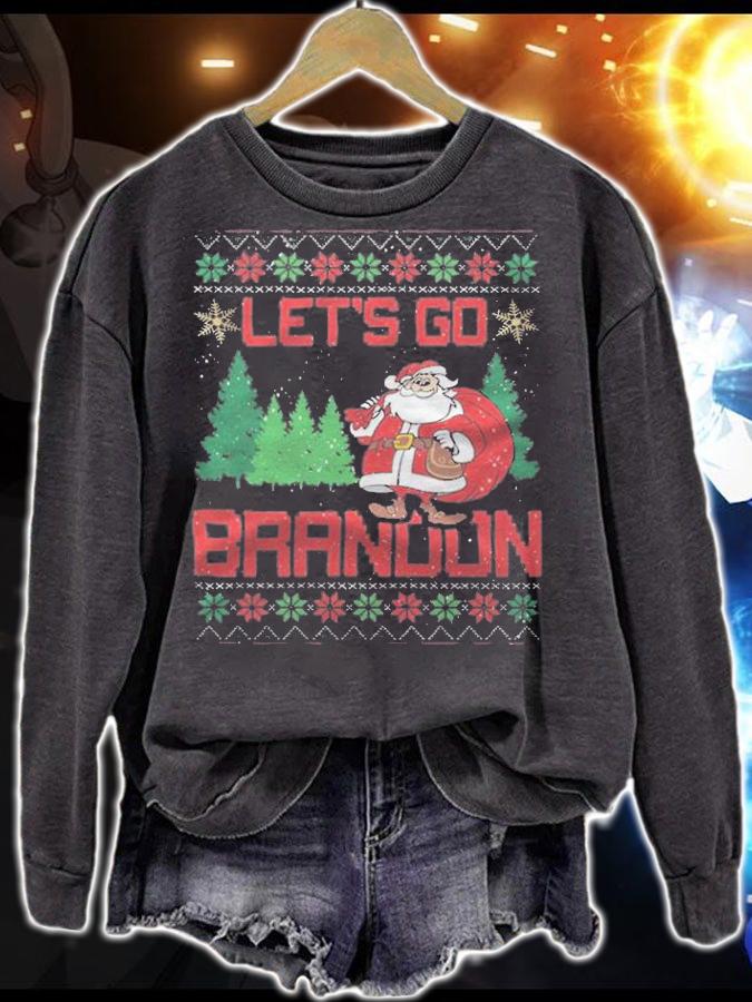 Fjb Funny Santa Let's Go Brandon Ugly Christmas T-Shirt sweatshirt