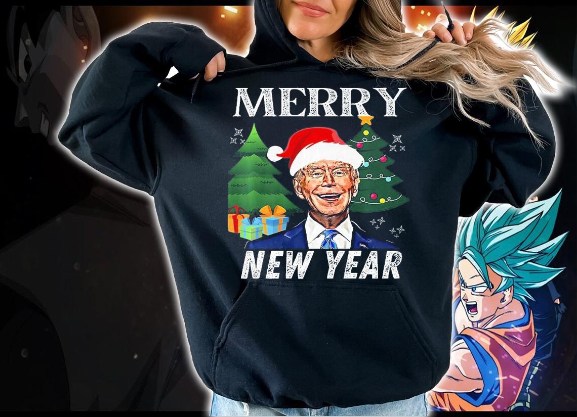 Funny Santa Joe Biden Happy New Year Ugly Christmas Sweater T-Shirt hoodie