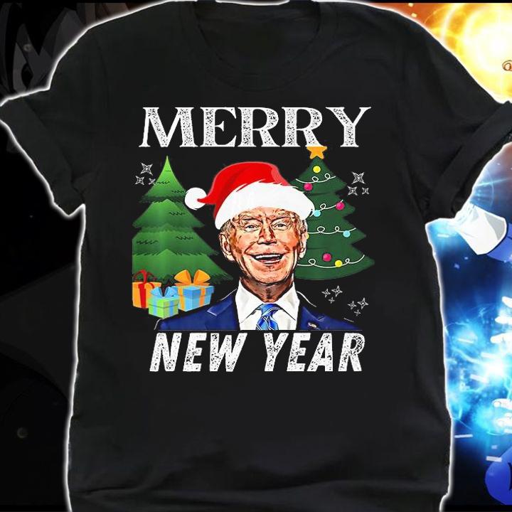Funny Santa Joe Biden Happy New Year Ugly Christmas Sweater T-Shirt shirt