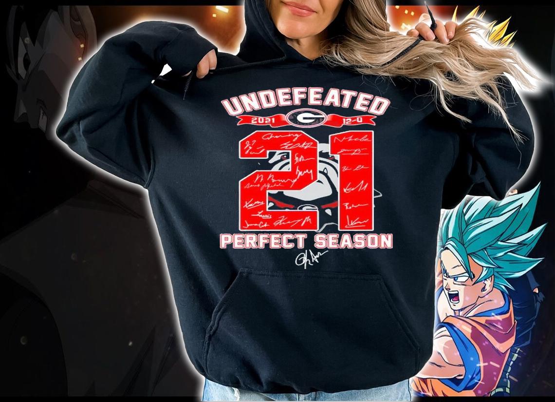 Georgia Bulldogs Undefeated 2021 21 Perfect Seasons Signatures Shirt hoodie