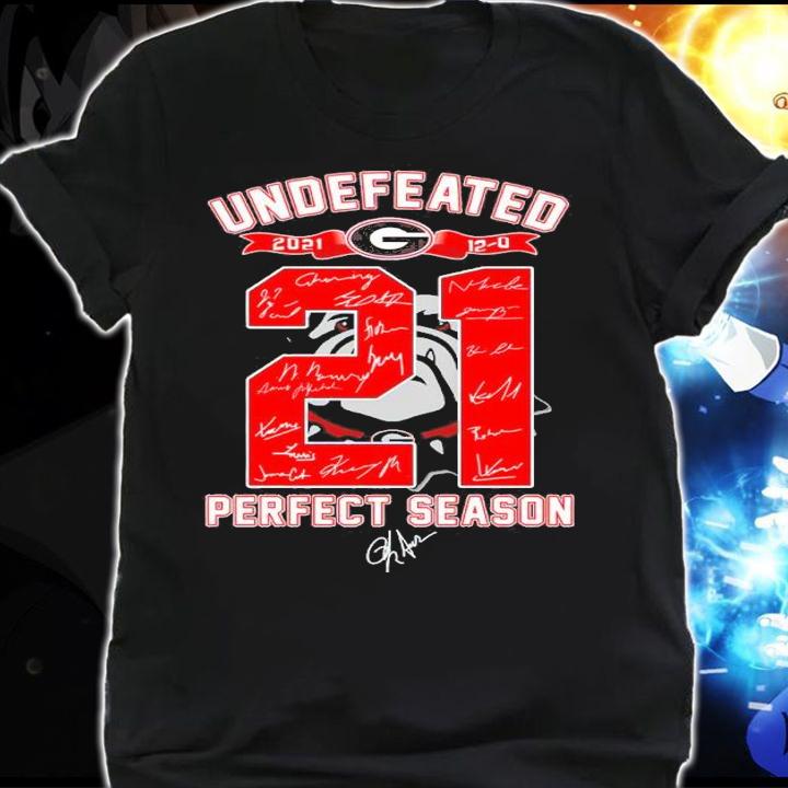 Georgia Bulldogs Undefeated 2021 21 Perfect Seasons Signatures Shirt shirt