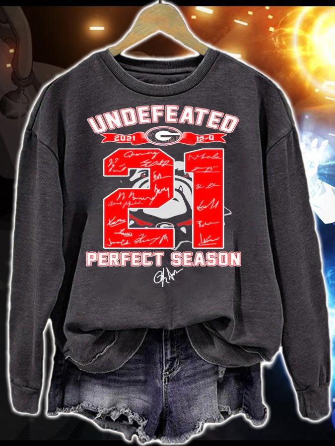 Georgia Bulldogs Undefeated 2021 21 Perfect Seasons Signatures Shirt sweatshirt