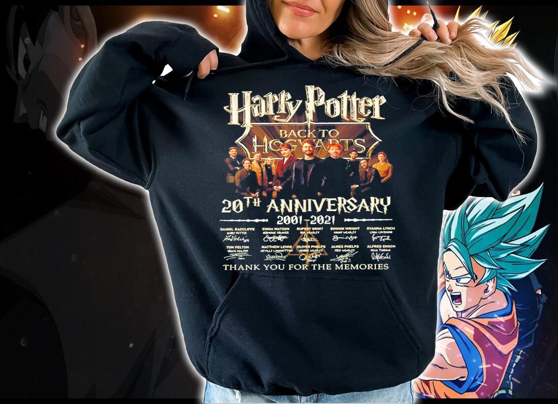 Harry Potter Back To Hogwarts 20th Anniversary 2001-2021 Thank You For The Memories Signatures T-shirt hoodie