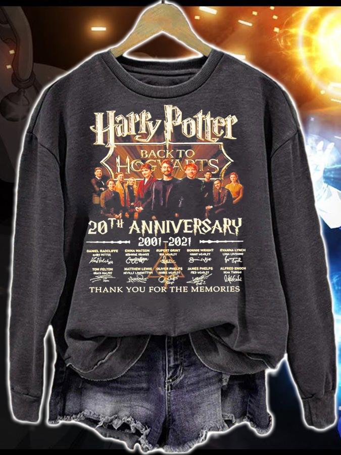 Harry Potter Back To Hogwarts 20th Anniversary 2001-2021 Thank You For The Memories Signatures T-shirt sweatshirt