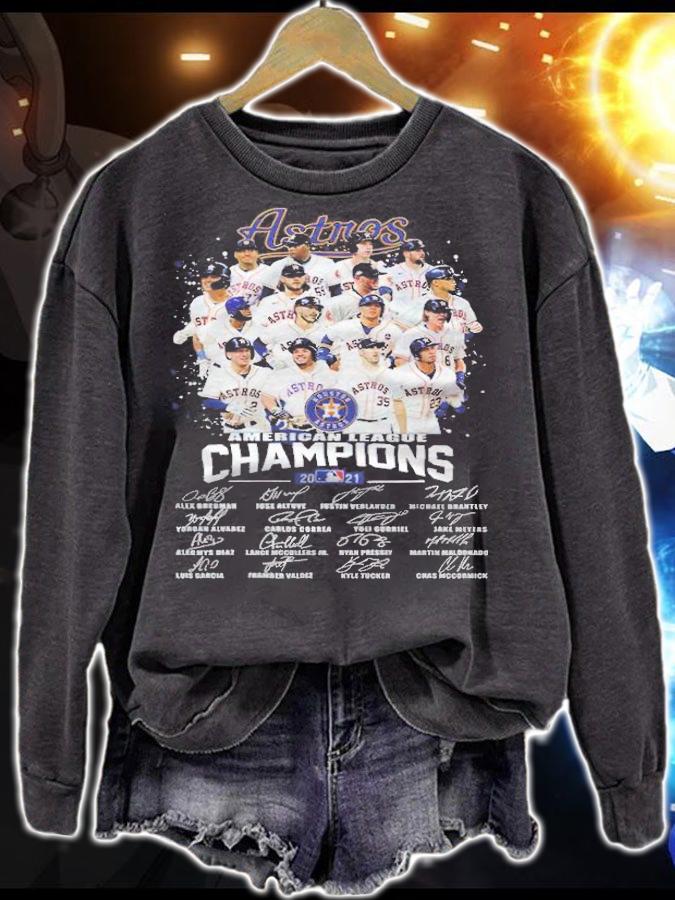 Houston Astros American League Champions 2021 signatures shirt sweatshirt