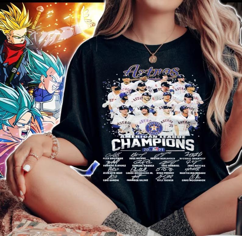 Houston Astros American League Champions 2021 signatures shirt woman shirt
