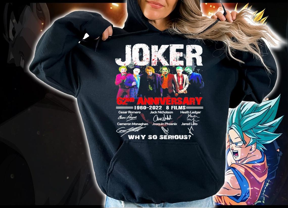 Joker 62nd anniversary 1960-2022 8 films signatures shirt hoodie