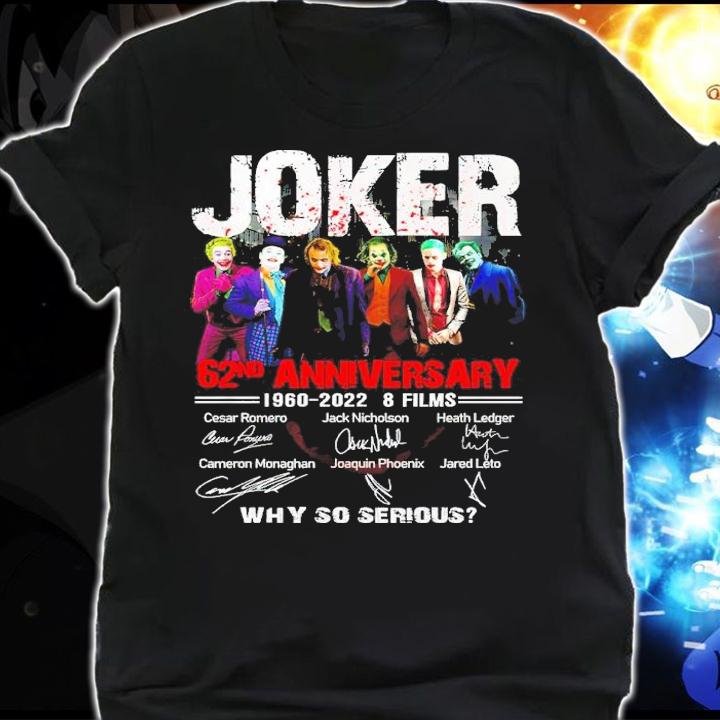 Joker 62nd anniversary 1960-2022 8 films signatures shirt shirt