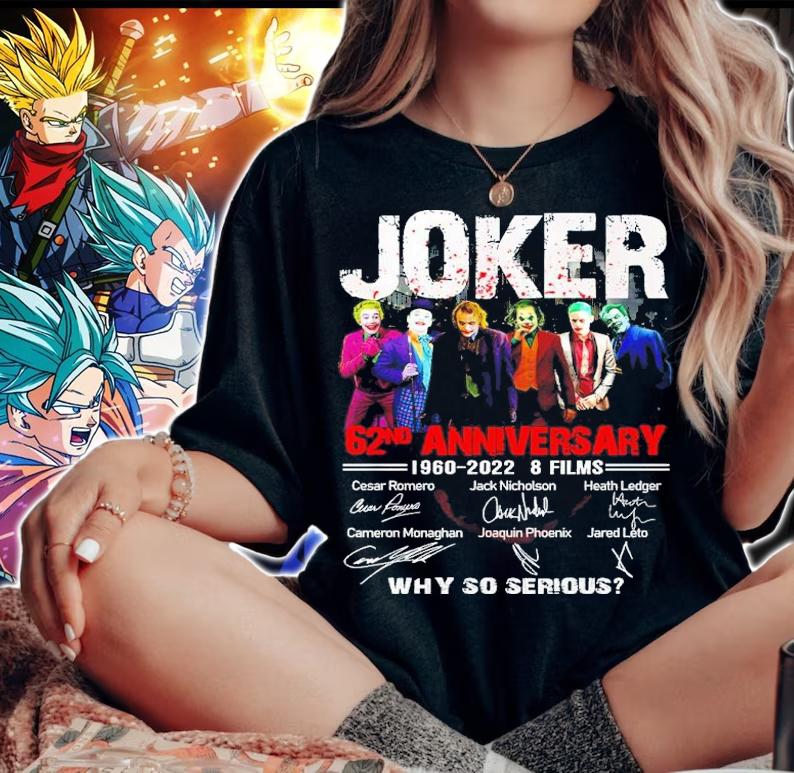 Joker 62nd anniversary 1960-2022 8 films signatures shirt woman shirt