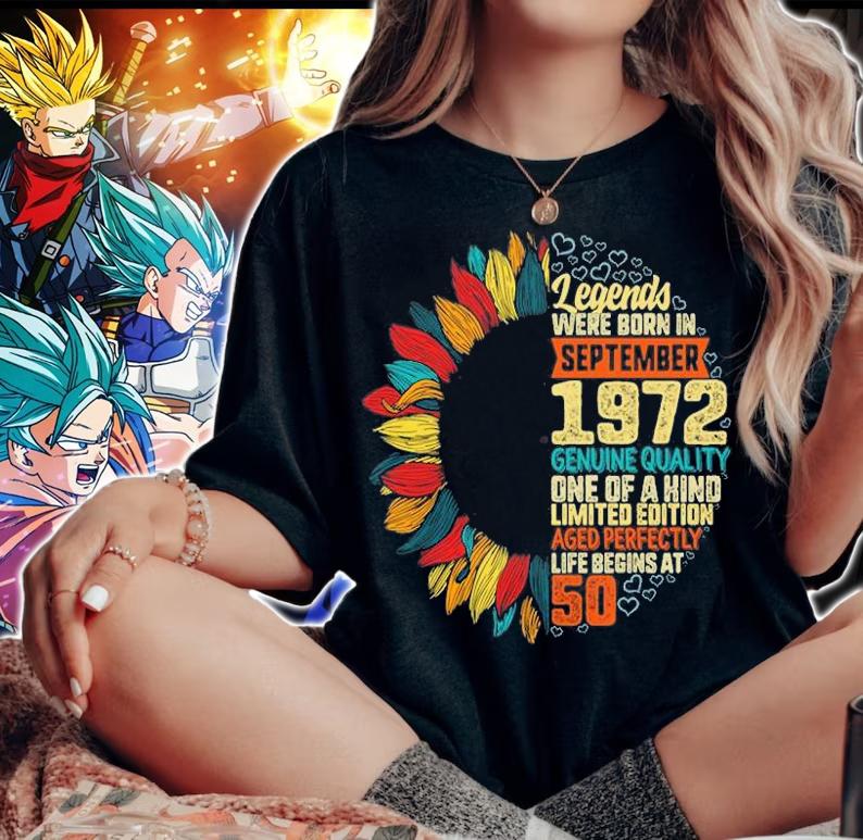Legends Were Born In September 1972 T-Shirt woman shirt