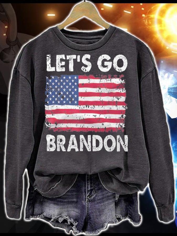 Let's Go Brandon American Flag Retro Vintage T-Shirt sweatshirt