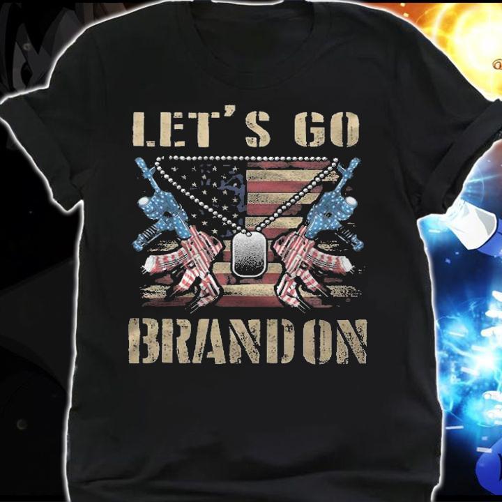 Let's Go Brandon Funny Guns USA Flag Vintage T-Shirt shirt