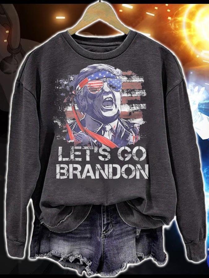 Let's Go Brandon Pro Trump Tee Conservative Anti Liberal US Flag T-Shirt sweatshirt