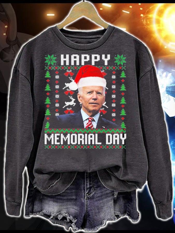 Memorial Day Joe Biden Ugly Christmas T-Shirt sweatshirt