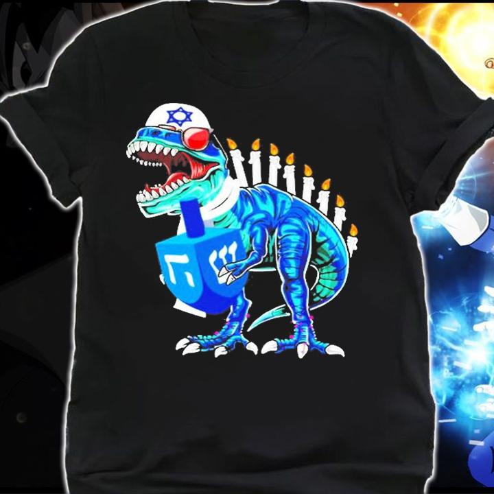 Menorasaurus Rex Dinosaur T Rex Hanukkah Shirt For Boys Kids T-Shirt shirt