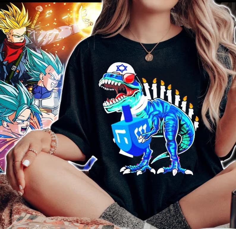 Menorasaurus Rex Dinosaur T Rex Hanukkah Shirt For Boys Kids T-Shirt woman shirt