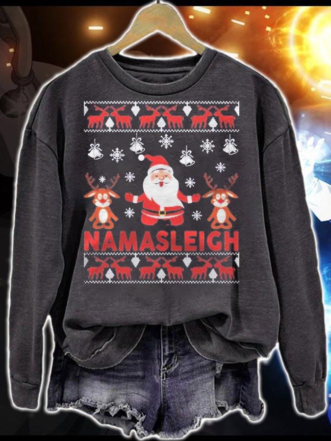 Namasleigh Christmas Gifts Funny Santa Yoga Shirt sweatshirt