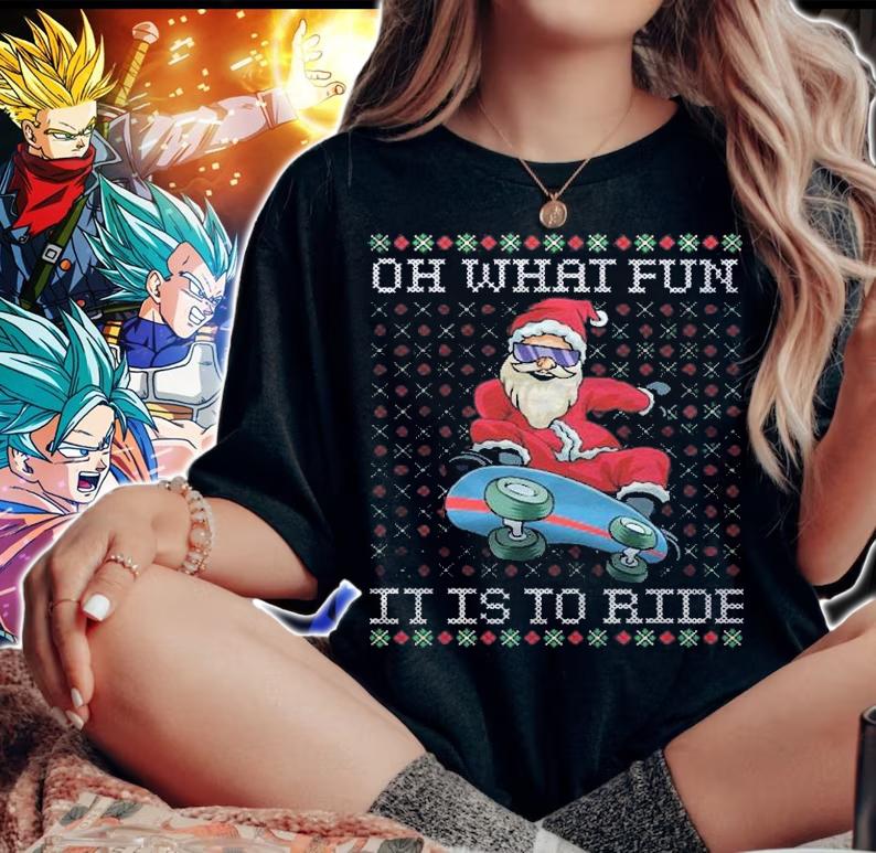 Oh What Fun It Is To Ride Skateboard Christmas Shirt woman shirt