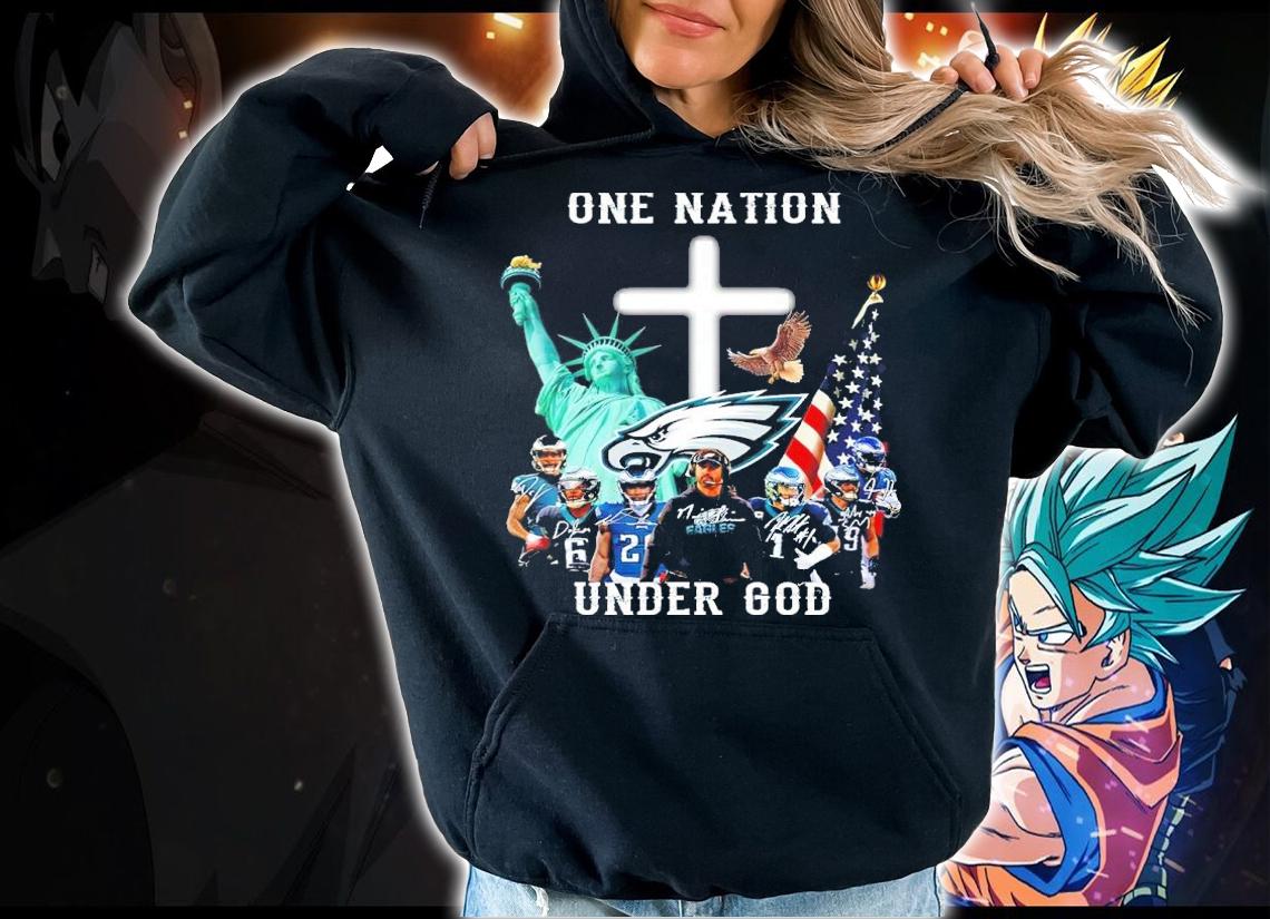 Philadelphia Eagles One Nation Under God Signatures T-Shirt hoodie