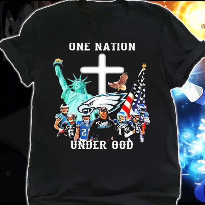 Philadelphia Eagles One Nation Under God Signatures T-Shirt shirt