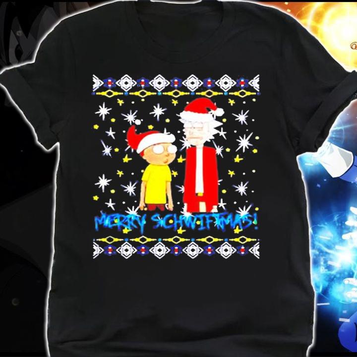 Rick And Morty Christmas Merry Schwiftmas T-Shirt shirt