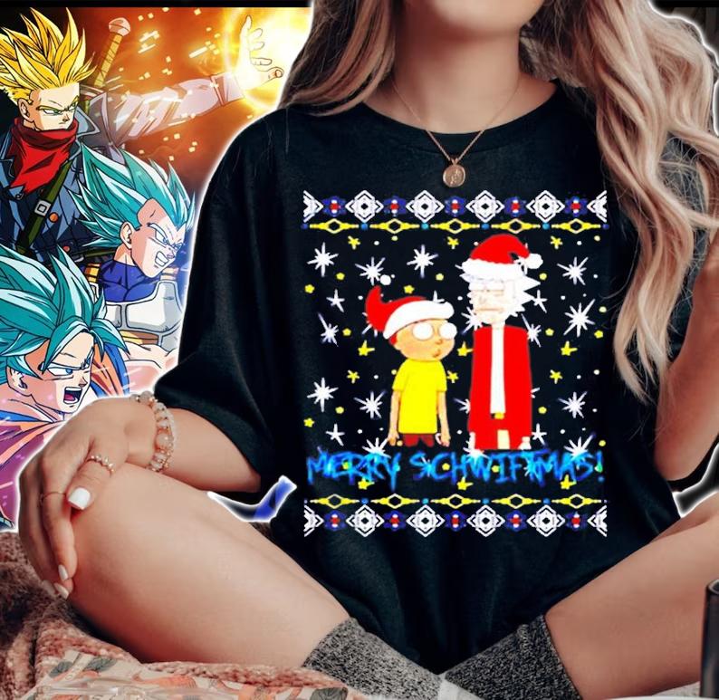 Rick And Morty Christmas Merry Schwiftmas T-Shirt woman shirt