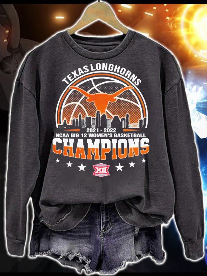 Texas Longhorns NCAA Big 12 Women's Basketball 2021-2022 Champions Shirt sweatshirt