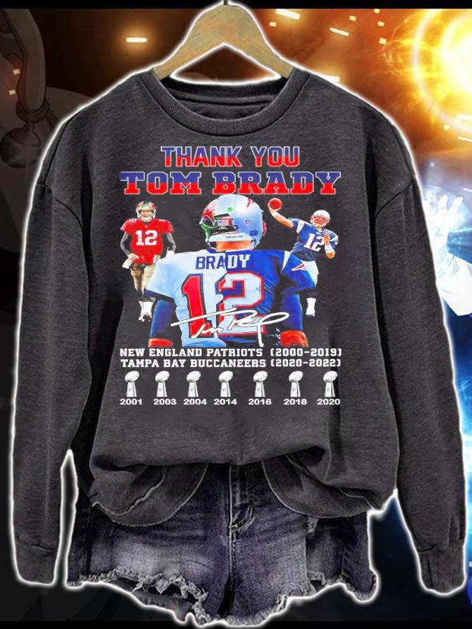 Thank You Tom Brady New England Patriots 2000-2019 Tampa Bay Buccaneers 2020 2022 Signatures Shirt sweatshirt