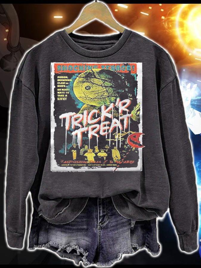 Trick R Treat Tales Of The Macabre Retro Poster Pullover Shirt sweatshirt