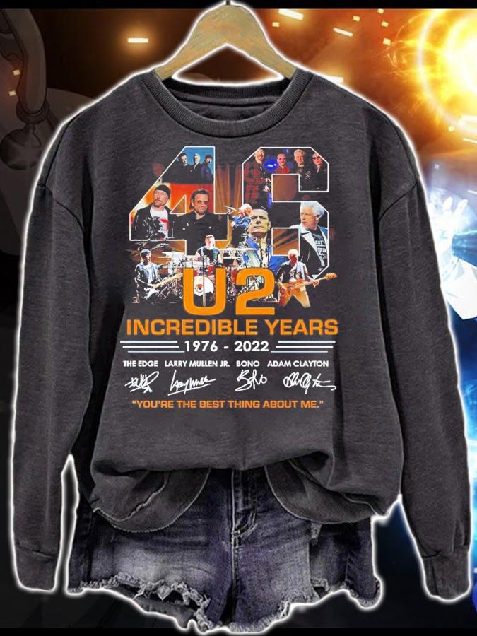 U2 Incredible 46 Years 1976-2022 Signatures You're The Best Thing About Me Shirt sweatshirt
