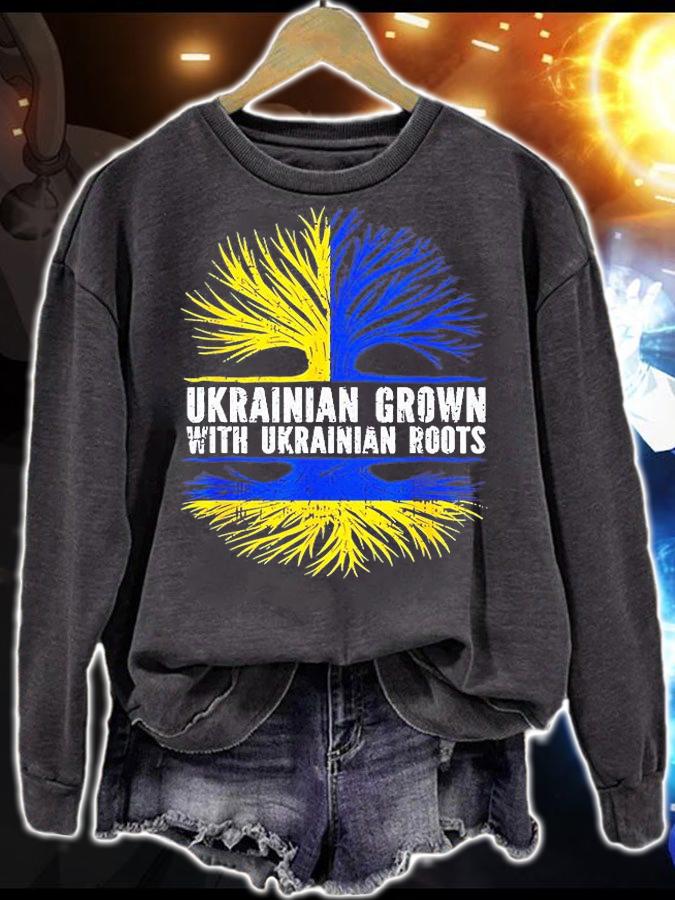 Ukrainian Grown with Ukrainian Roots Flag Ukraine Love Ukraine T-Shirt sweatshirt