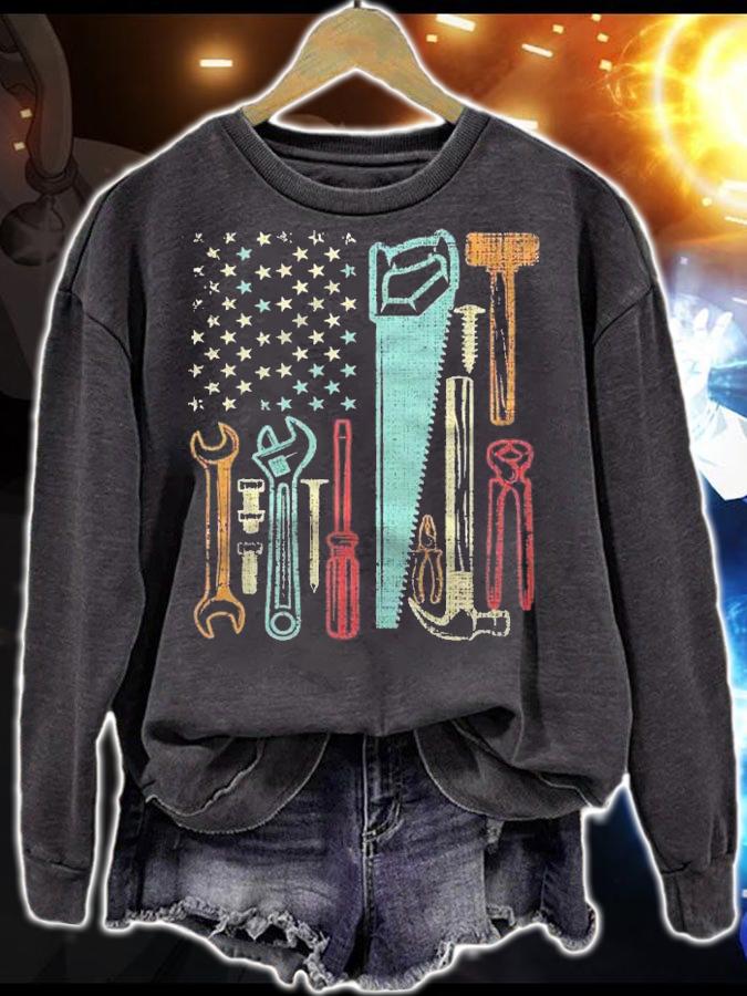 Usa Flag Carpenter And Builder Tools Shirt sweatshirt