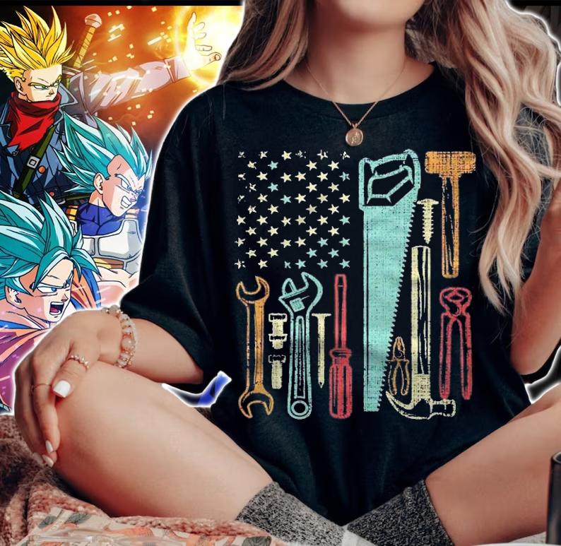 Usa Flag Carpenter And Builder Tools Shirt woman shirt