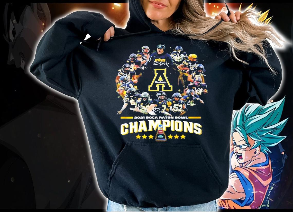 West Virginia Mountaineers Football 2021 Boca Raton Bowl Champions Signatures Shirt hoodie