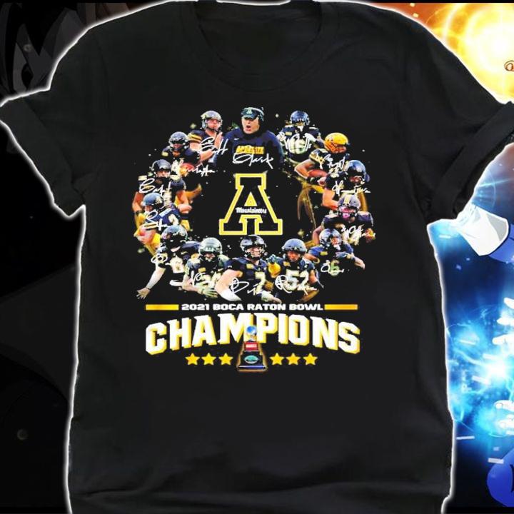 West Virginia Mountaineers Football 2021 Boca Raton Bowl Champions Signatures Shirt shirt