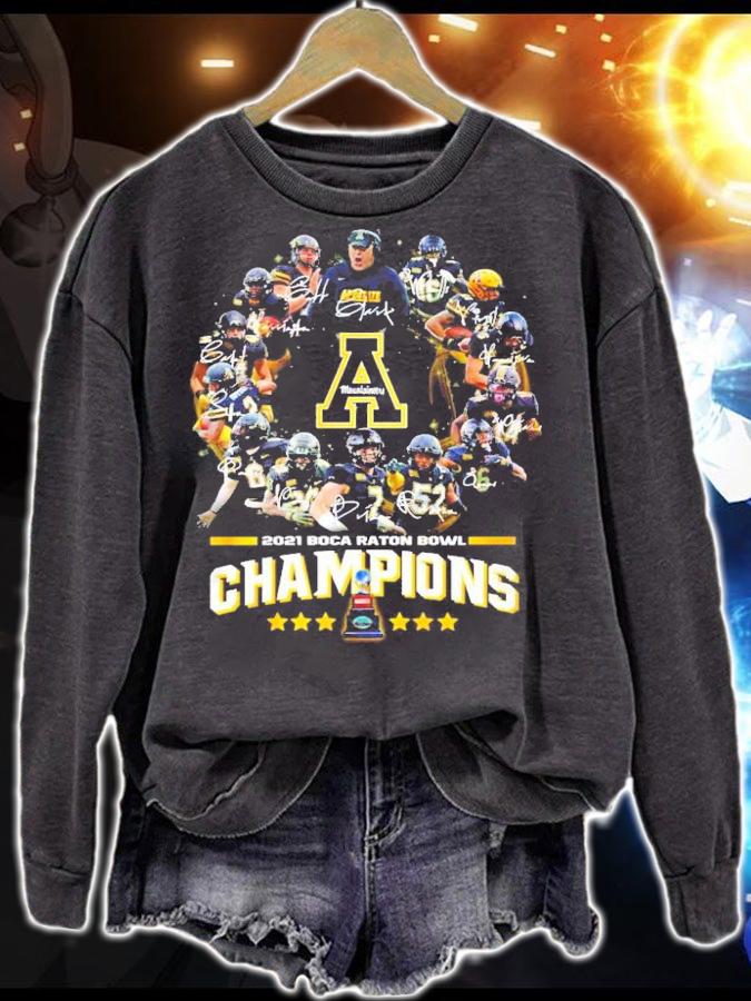 West Virginia Mountaineers Football 2021 Boca Raton Bowl Champions Signatures Shirt sweatshirt