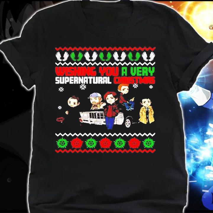 Wishing You A Very Supernatural Christmas Ugly T-Shirt shirt