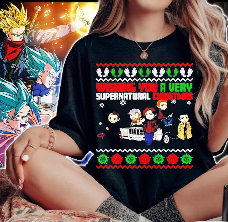 Wishing You A Very Supernatural Christmas Ugly T-Shirt woman shirt