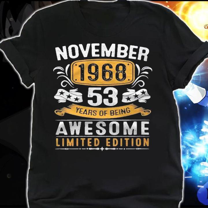 Womens 53Rd Birthday Gift Men Vintage November 1968 53 Years Old Shirt shirt
