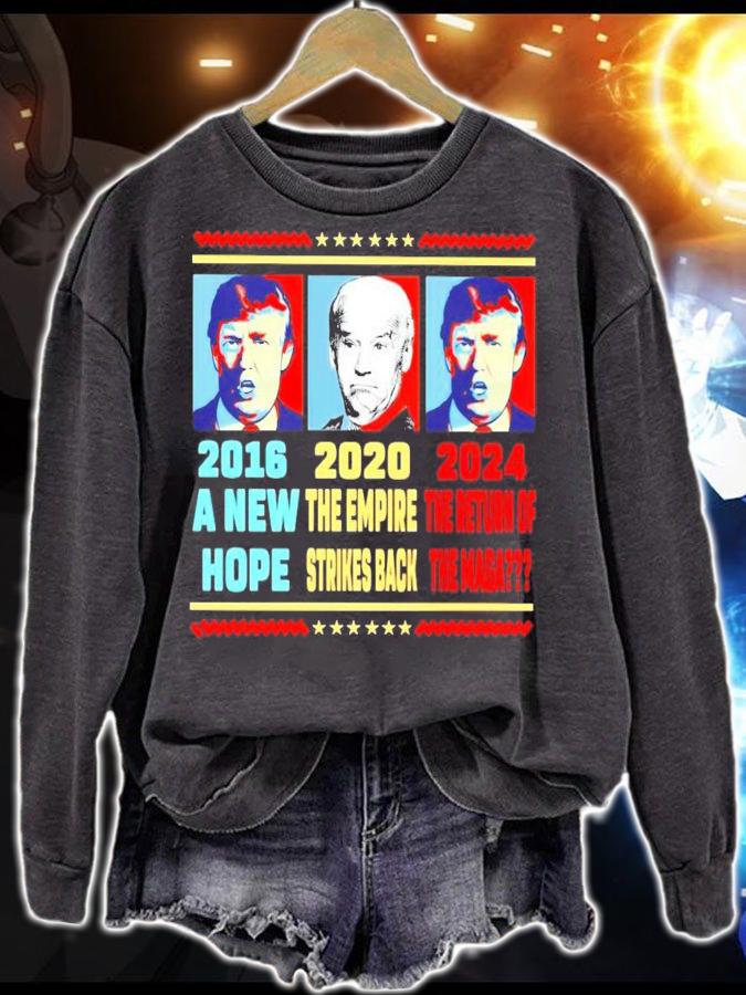 Trump 2016 a new hope Joe Biden 2020 the empire strikes back 2024 the return of the maga shirt t-shirt sweatshirt