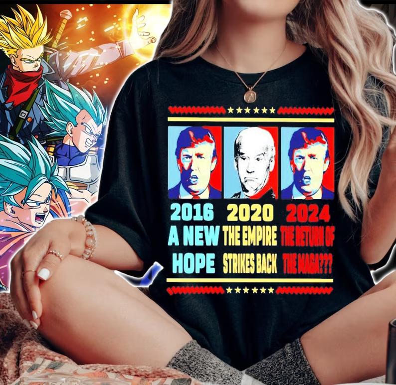 Trump 2016 a new hope Joe Biden 2020 the empire strikes back 2024 the return of the maga shirt t-shirt woman shirt