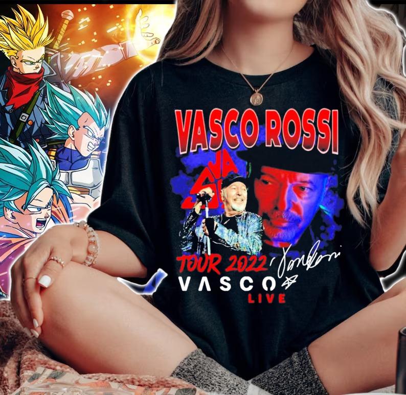 Vasco Rossi tour 2022 Vasco live signature t-shirt woman shirt
