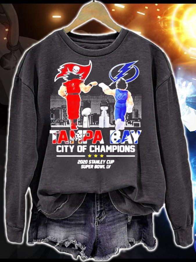 Vegeta And Son Goku Tampa Bay City Of Champions Super Bowl LV t-shirt sweatshirt