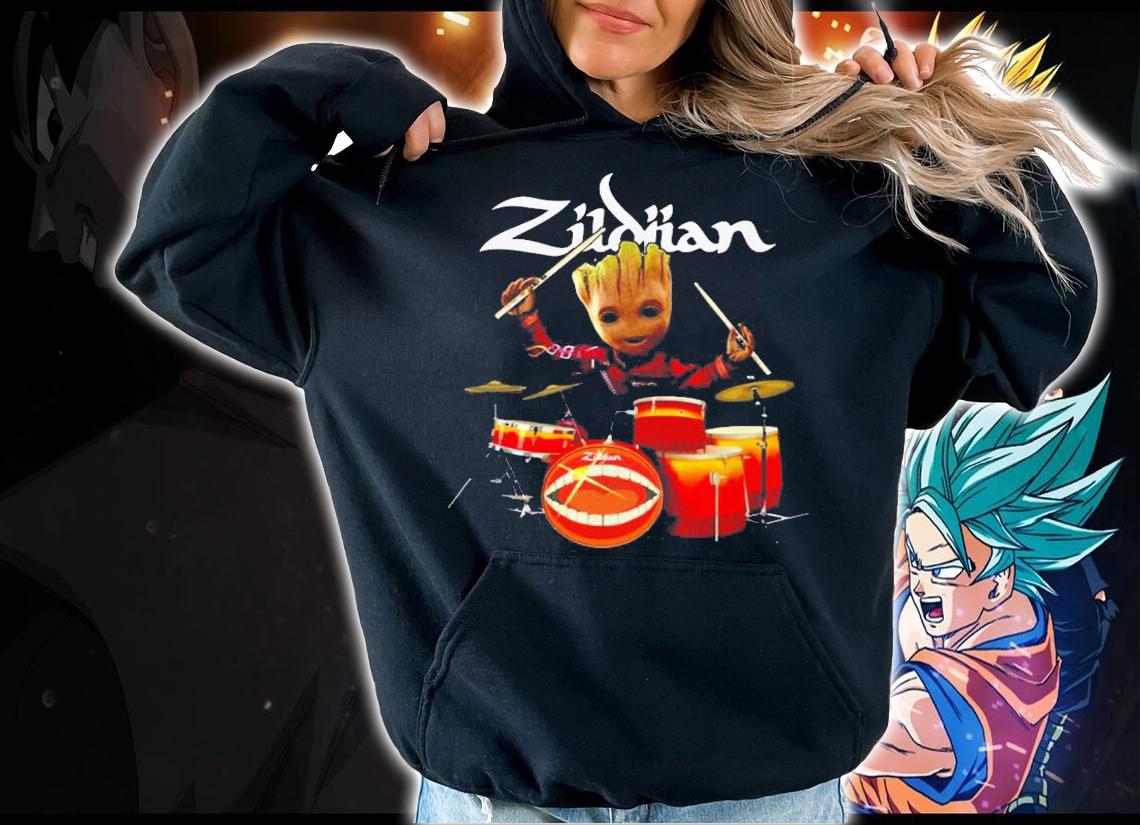Zildjian The Only Serious Choice Drumming Baby Groot t-shirt hoodie