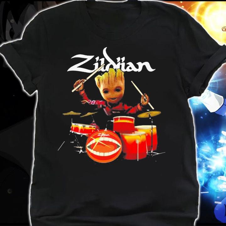 Zildjian The Only Serious Choice Drumming Baby Groot t-shirt shirt