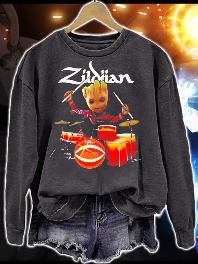 Zildjian The Only Serious Choice Drumming Baby Groot t-shirt sweatshirt
