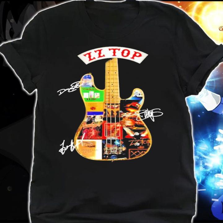 ZZ Top Guitar signatures t-shirt shirt